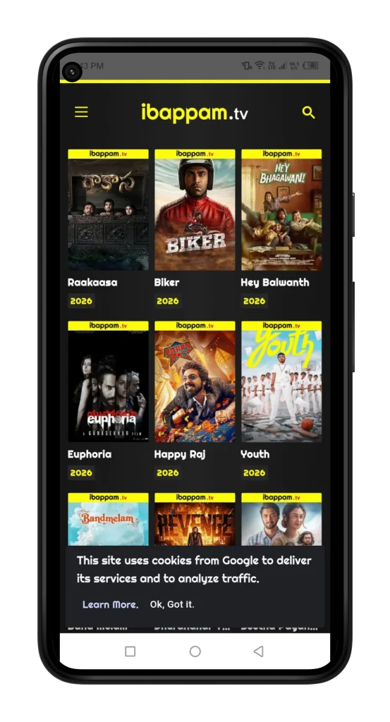 bappam tv app inerface